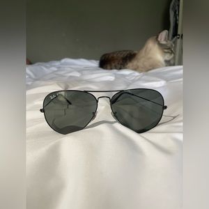 Black aviator Ray Bans Polarized